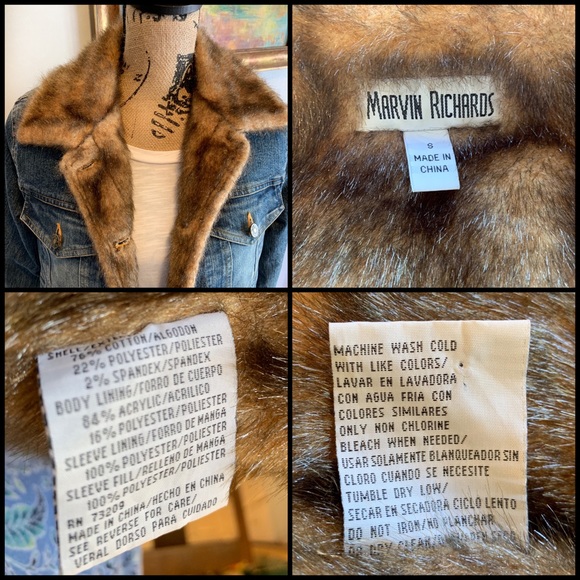 Marvin Richards Faux Fur Denim Jacket - Picture 8 of 12
